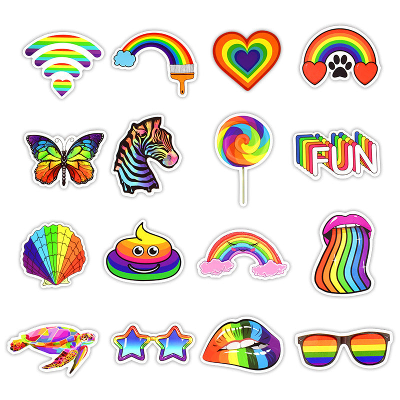 50 Pride Rainbow Stickers – LGBTQ+ Flag Decals for Self-Expression, Equality, and Love