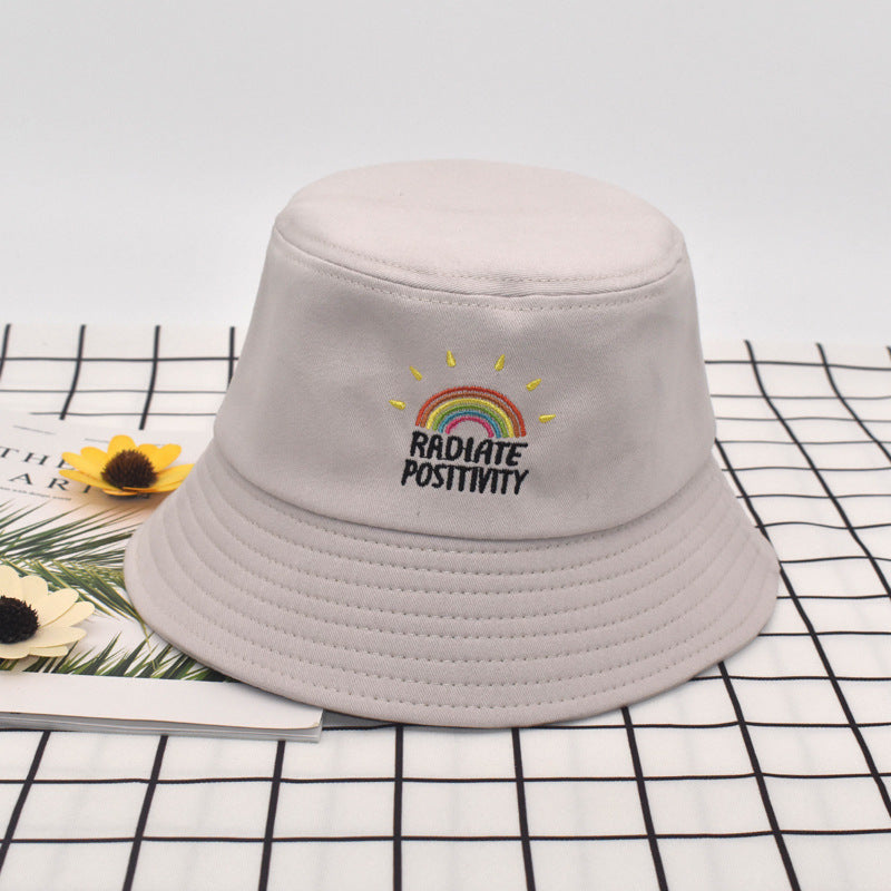 Radiate Positivity Pride Bucket Hat – LGBTQ+ Rainbow Embroidered Sun Hat for Love & Equality