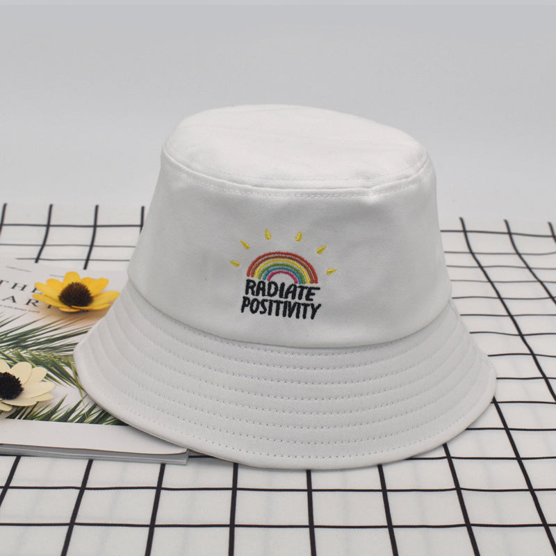 Radiate Positivity Pride Bucket Hat – LGBTQ+ Rainbow Embroidered Sun Hat for Love & Equality