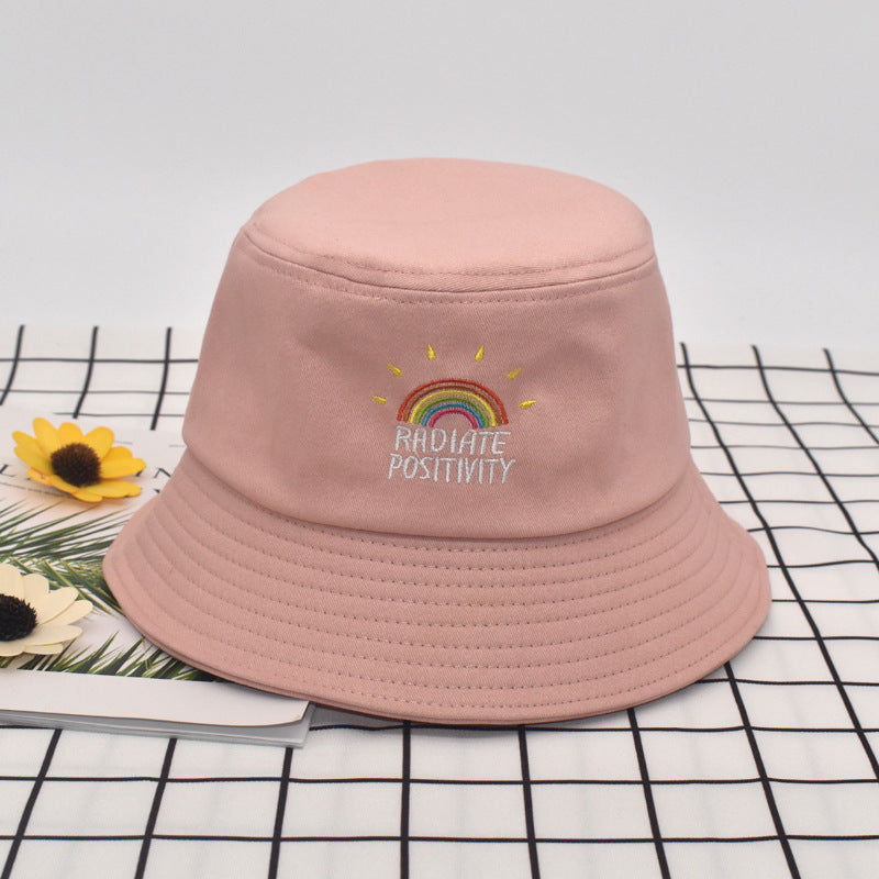Radiate Positivity Pride Bucket Hat – LGBTQ+ Rainbow Embroidered Sun Hat for Love & Equality