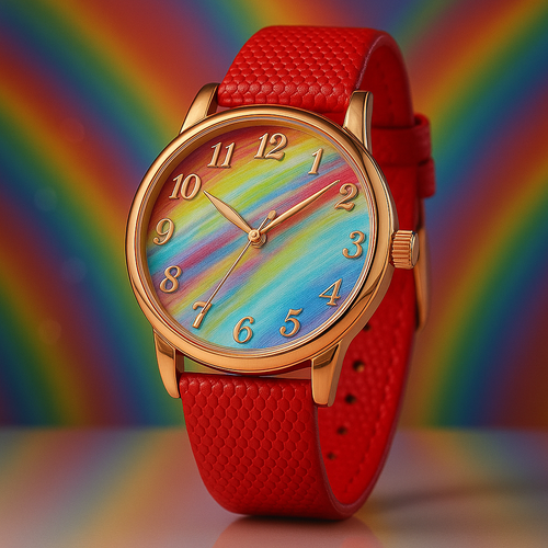 Dazzling LGBTQ+ Rainbow Watch – Pride Merch Must-Have | PrideCreated Exclusive Timepiece for Queer Joy & Bold Self-Expression ⏰✨