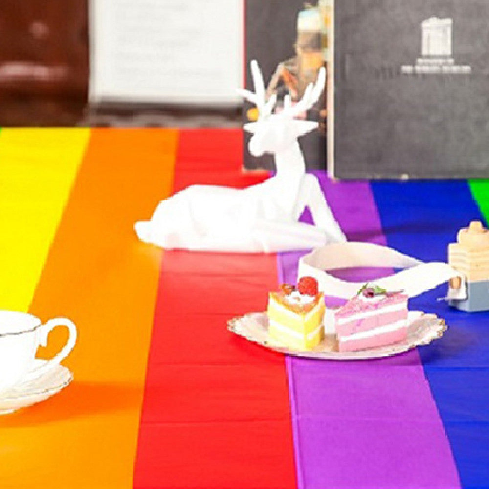 Rainbow Pride Tablecloth – LGBTQ+ Party Decoration for Love, Equality & Celebration (137 x 274 cm / 54 x 108 in)