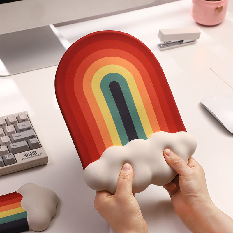 Rainbow Pride Mouse Pad & Keyboard Wrist Rest Set – Ergonomic Support for Comfortable, Colorful Work