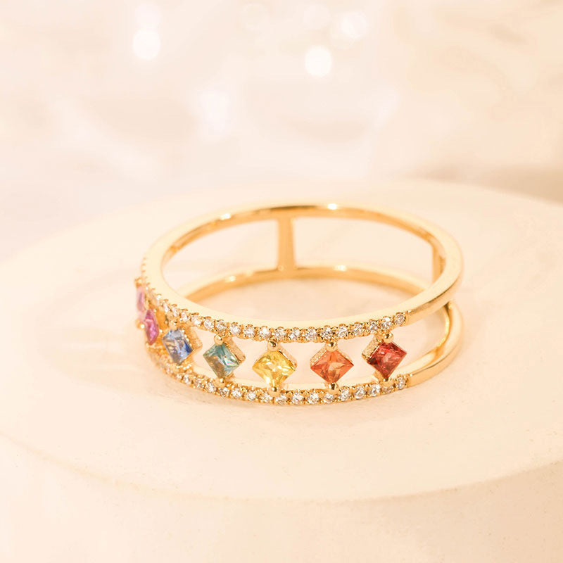 Dazzle With Pride: LGBTQ+ Rainbow Ring – Stunning Pride Merch for Bold, Beautiful Souls ️‍✨