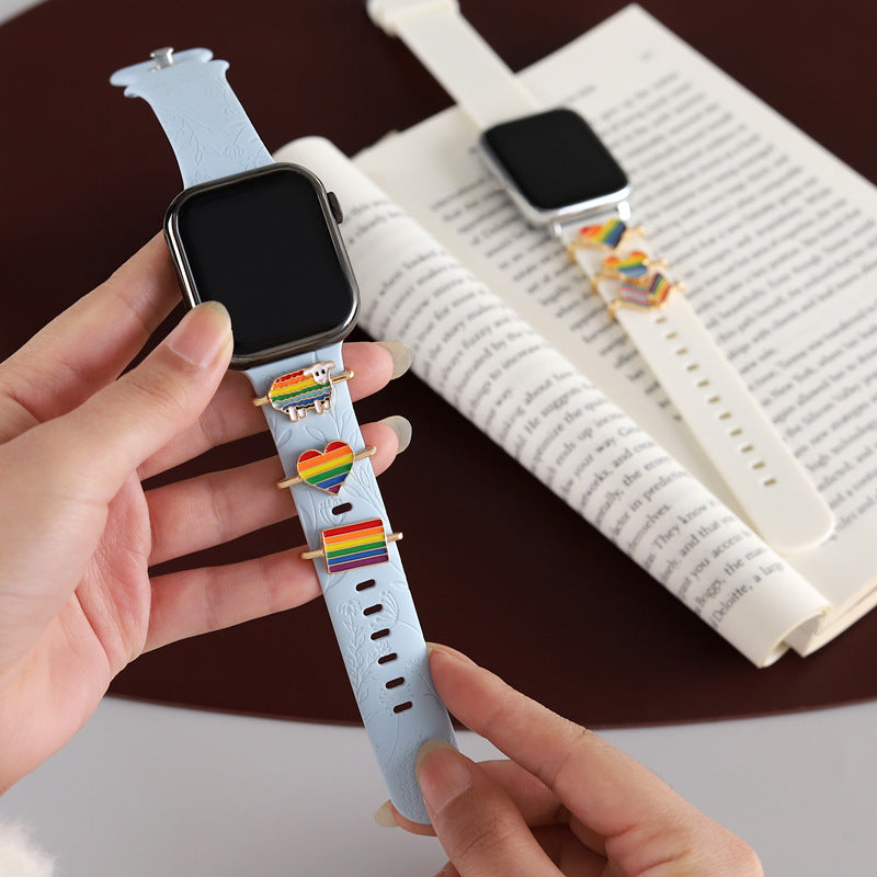 ✨ Pride Watch Band Charms – LGBTQ+ Rainbow Pins for Apple Watch & Smartwatches | Celebrate Love with Colorful Pride Merch