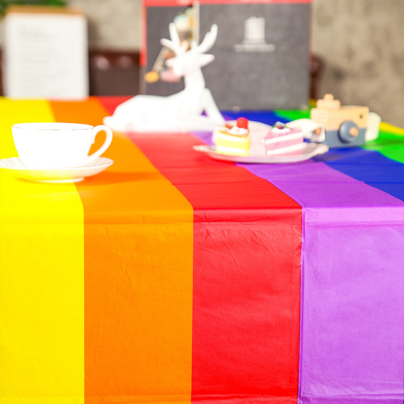 Rainbow Pride Tablecloth – LGBTQ+ Party Decoration for Love, Equality & Celebration (137 x 274 cm / 54 x 108 in)