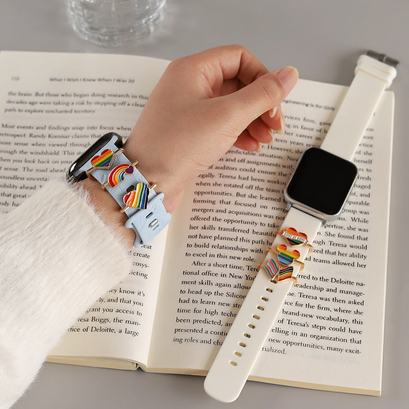 ✨ Pride Watch Band Charms – LGBTQ+ Rainbow Pins for Apple Watch & Smartwatches | Celebrate Love with Colorful Pride Merch