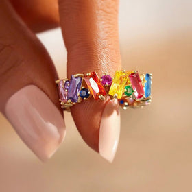 Radiant Rainbow Pride Ring – Gold & Silver Options | LGBTQ+ Equality & Love Jewelry