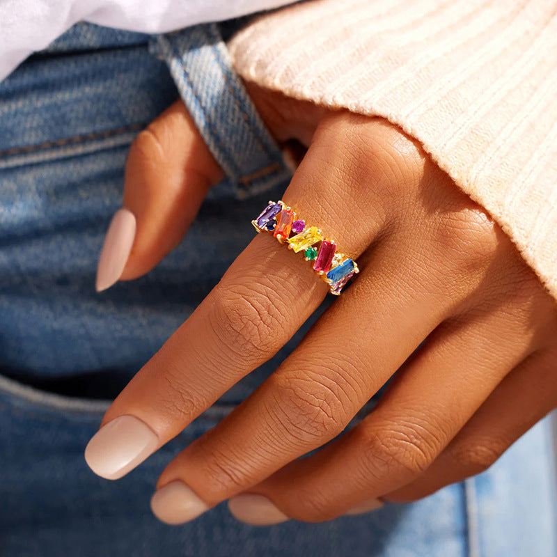 Radiant Rainbow Pride Ring – Gold & Silver Options | LGBTQ+ Equality & Love Jewelry