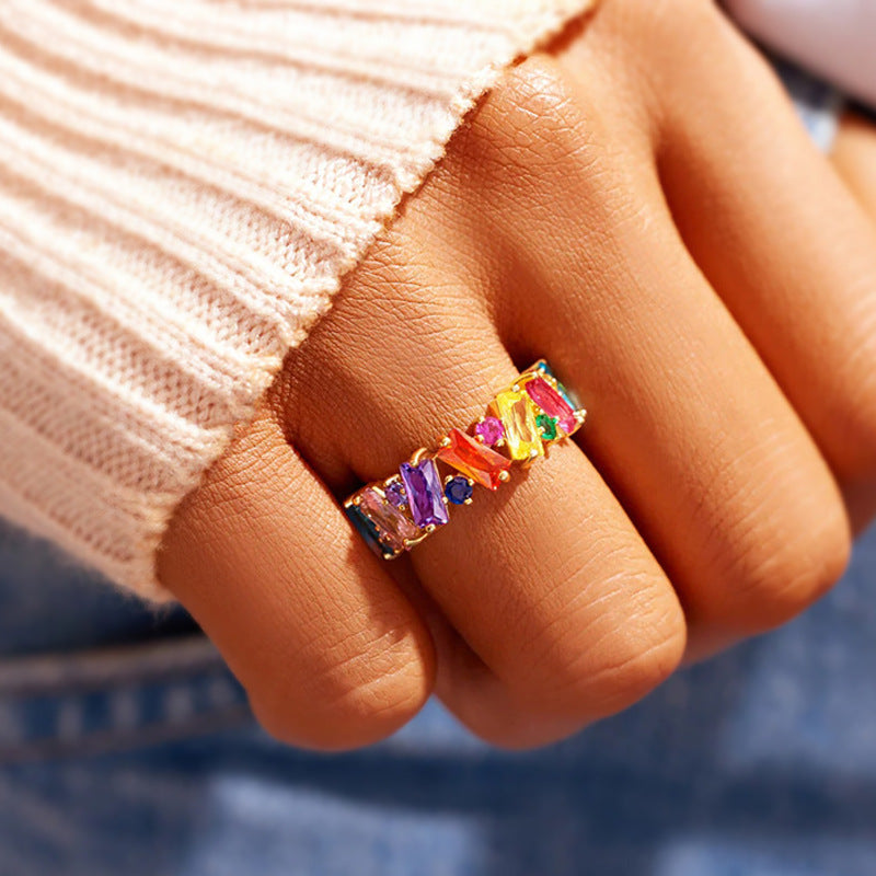Radiant Rainbow Pride Ring – Gold & Silver Options | LGBTQ+ Equality & Love Jewelry