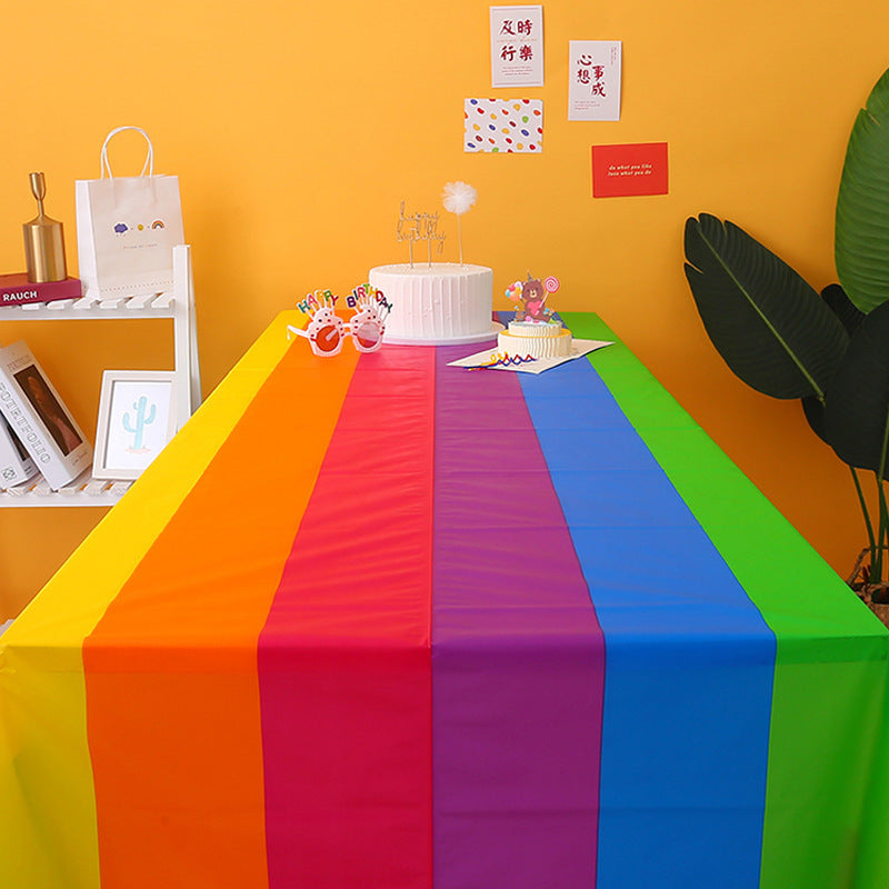 Rainbow Pride Tablecloth – LGBTQ+ Party Decoration for Love, Equality & Celebration (137 x 274 cm / 54 x 108 in)