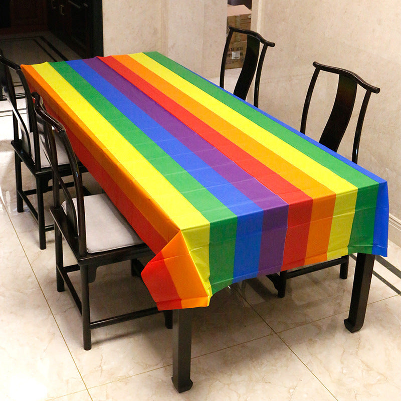 Rainbow Pride Tablecloth – LGBTQ+ Party Decoration for Love, Equality & Celebration (137 x 274 cm / 54 x 108 in)